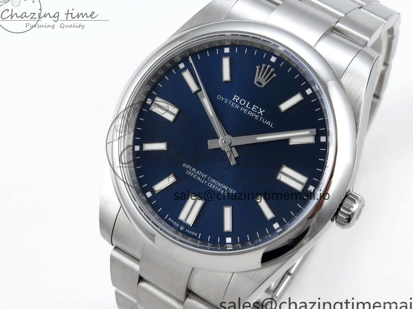 Best AAA Replica Sites 41mm 766 Edition Dial Best A 904L Oyster EWEF Perpetual 124300 Steel Unisex Blue 1230